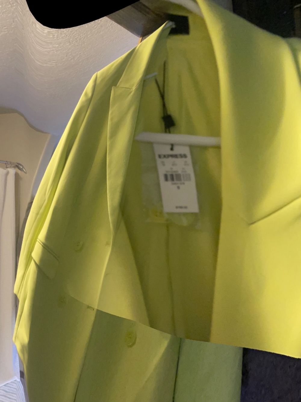 EXPRESS Chartreuse double breasted blazer - NWT - Picture 4 of 7